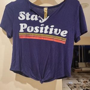 Stay positive crop top shirt